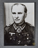 German WWII Original Signed Photo of Knights Cross Winner Georg Pollner