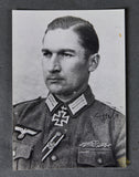 German WWII Original Signed Photo of Knights Cross Winner Heinrich Pres