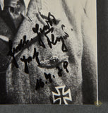 German WWII Signed Photo of Knights Cross Winner Josef Flögel