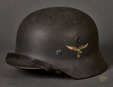 WWII German Luftwaffe Model 1940 Single Decal Helmet