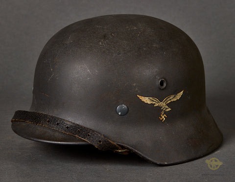 WWII German Luftwaffe Model 1940 Single Decal Helmet
