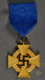 Cased German WWII 40-Year Long Service Badge in Gold