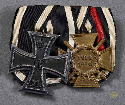 German WWI 2 Medal Bar