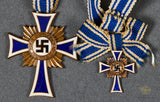 German WWII Mother’s Cross in Bronze with Miniature