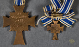 German WWII Mother’s Cross in Bronze with Miniature
