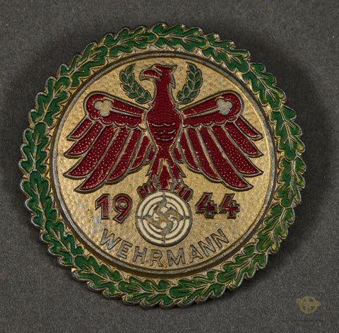 German Golden Grade with Oak Leaves Tyrolean Shooting Badge for "Wehrmann (Rifleman) 1944