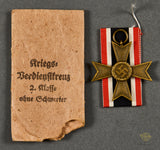 Veteran Bring Back German WWII War Merit Cross 2nd Class w/o Swords with Envelope