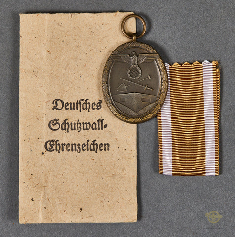 German WWII West Wall Defense Badge w/Packet