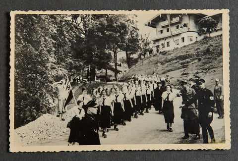German WWII Original Real Photo Postcard of BDM Girls at the Berghof