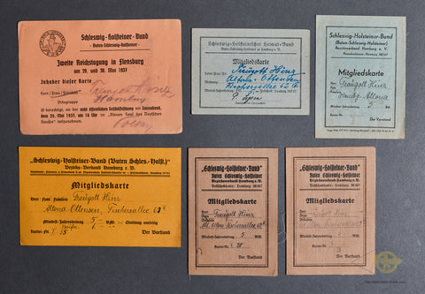 Schleswig Holsteiner Bund Membership Card Grouping