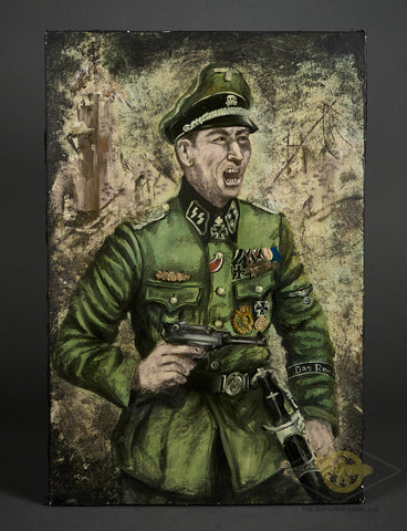 Oil Painting of Waffen SS Officer
