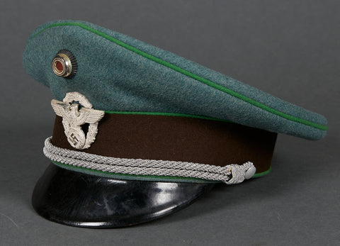 Third Reich Schutzpolizei Officer Private Purchase Visor Cap, Named