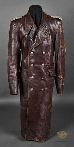 WWII German Wehrmacht Officer Leather Great Coat