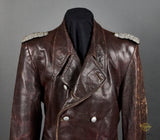 WWII German Wehrmacht Officer Leather Great Coat