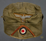 German WWII DAK Side Cap w/Collector Added Piping