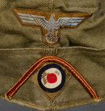 German WWII DAK Side Cap w/Collector Added Piping