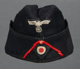 WWII German Army Panzer Other Ranks Side Cap for Artillery Personnel