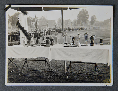 German WWII Black and White Photo of a Line of Trophy’s
