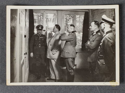 German WWII Black and White Photo of Hermann Goering Reviewing Maps