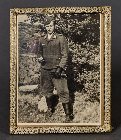 German WWII Original Framed Photo of Unknown Luftwaffe Paratrooper