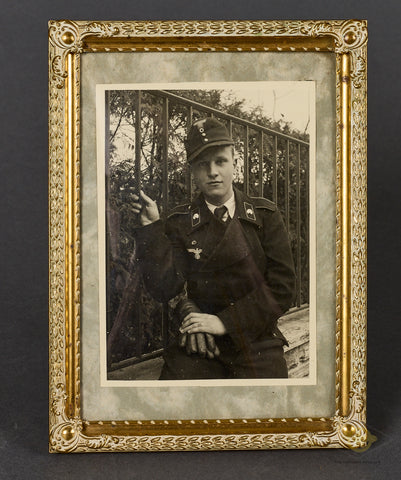 German WWII Candid Framed Photograph of a Private in a PZ Wrapper