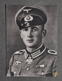 German WWII Signed Photo of Heer Soldier Johann Biehl a Knight’s Cross of the Iron Cross Winner