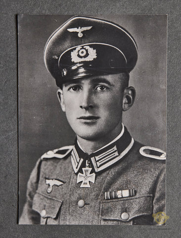 German WWII Signed Photo of Heer Soldier Johann Biehl a Knight’s Cross of the Iron Cross Winner