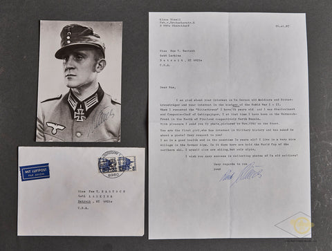 German WWII Signed Photo of Heer Soldier Klaus Düwella Winner of the Knight’s Cross of the Iron Cross