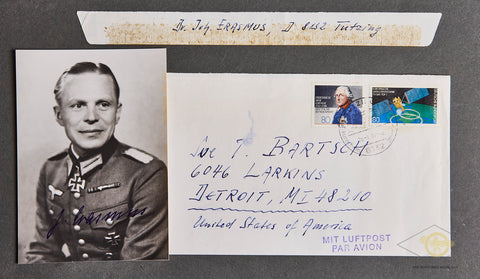 German WWII Signed Photo of Army Dr Jur Johannes Erasmus
