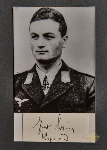 German WWII Signed Photo of Knight’s Cross Winner Erich Beine