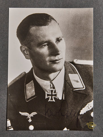 German WWII Signed Photo of Knight’s Cross Winner Karl Berger