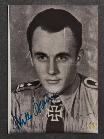 German WWII Signed Photo of Knight’s Cross Winner Pilot Wilhelm “Willi” Braun
