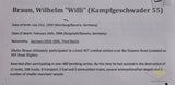 German WWII Signed Photo of Knight’s Cross Winner Pilot Wilhelm “Willi” Braun