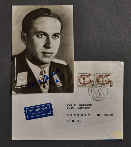 German WWII Signed Photo of Knight’s Cross Winner Heinz Deutsch
