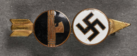 1930s Fascist-German Axis Alliance Pin