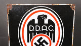 German WWII D.D.A.C Enameled Porcelain Sign