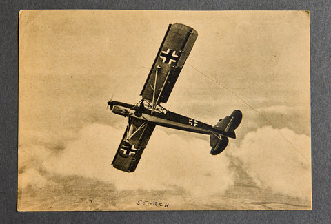 German WWII Postcard of a Fieseler Stork