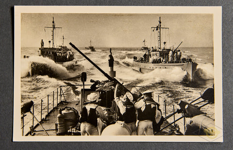 German WWII Postcard of Räumboote