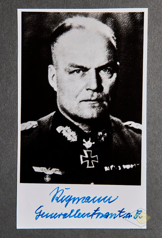 German WWII Signed Photo of Knights Cross Winner Reymann Hellmuth