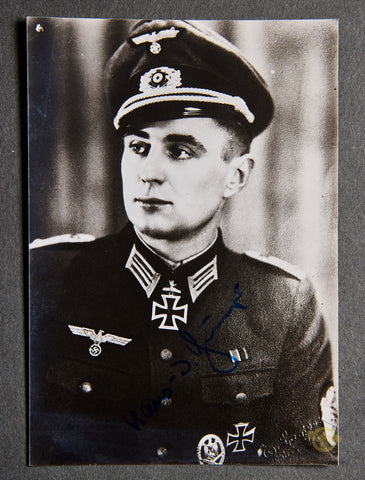 German WWII Signed Photo of Knights Cross Winner Hans-Joachim Hunger
