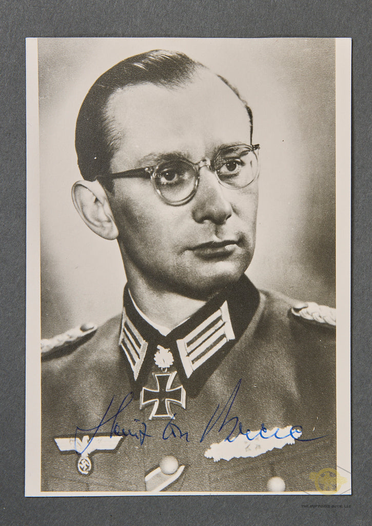 WWII German Photo Signed by Knights Cross Recipient Heinz Wittchow von ...
