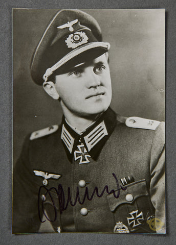 German WWII Signed Photo of Knights Cross Winner Reinhard Peters