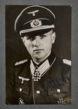 German WWII Signed Photo of Knights Cross Winner Hermann Siggel