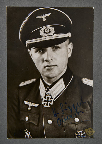 German WWII Signed Photo of Knights Cross Winner Hermann Siggel