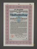 500 Reichsmark 4% Prussian Consolidated Government Bond from 1940