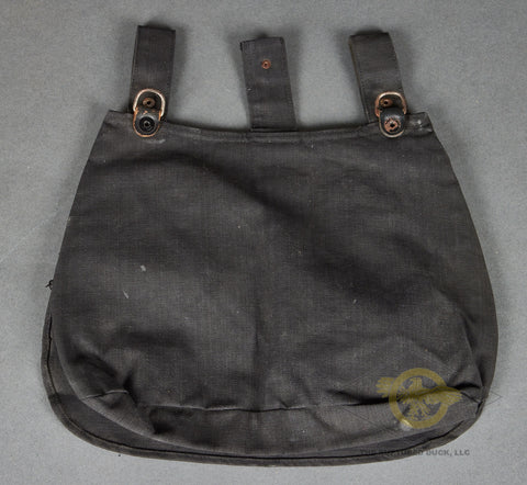 German Army Style Canvas Shoulder Bag - Men's Bread Bag, Adjustable Strap, Black
