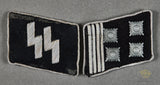 German WWII Set of Collar Tabs for SS Hauptsturmfuhrer
