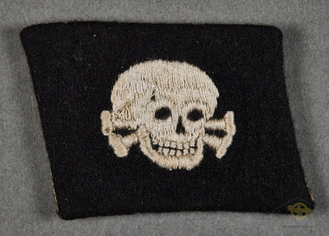 German WWII Totenkopf Collar Tab