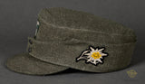 German WWII Waffen SS Enlisted Man’s Mountain Troops Field Cap