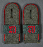 German WWII EM Army Artillery Slip on EM Shoulder Boards